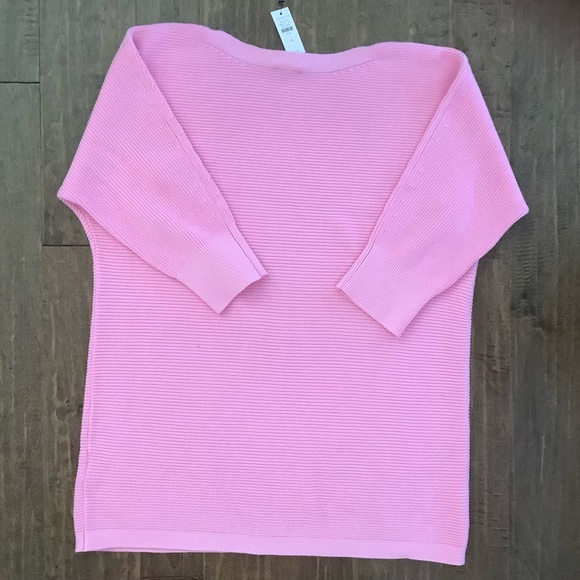 Talbots Plus NWT Soft Pink Ribbed Knit Top, Size 1X - Picture 4 of 5